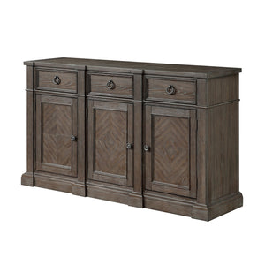 English Elm Classic Ash Veneer Buffet Server with Driftwood Gray Finish and Ample Dining Room Storage B011P474251