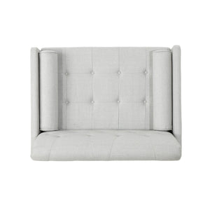 English Elm Club Chair Tufted Accent Seat with Bolster Pillows and Gold Splayed Legs for Living Room 63050.00LGRY