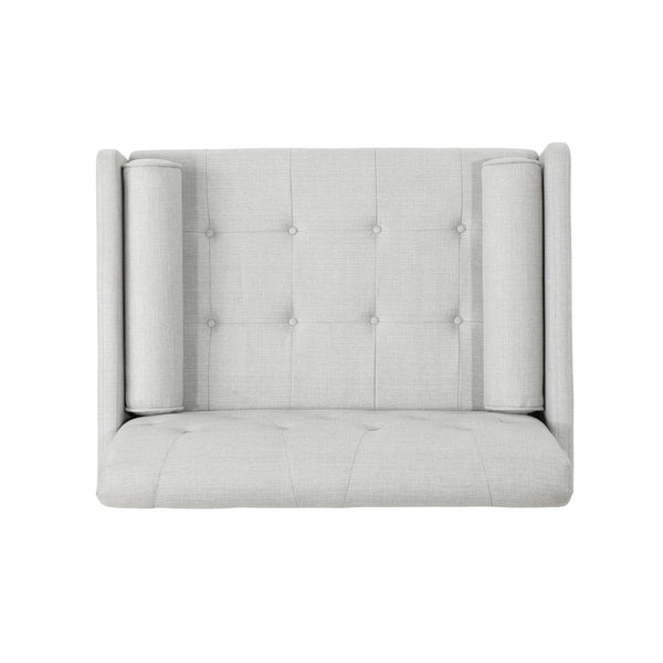 English Elm Club Chair Tufted Accent Seat with Bolster Pillows and Gold Splayed Legs for Living Room 63050.00LGRY