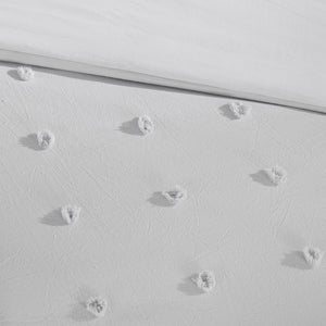 JLA Home Urban Habitat - Cotton Brooklyn Cotton Jacquard Comforter Set with Tufted Chenille Dots, Hypoallergenic OEKO-TEX Certified Grey UH10-2159