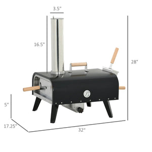 English Elm Outdoor Wood Pellet Pizza Oven with Cordierite Stone Base and Stainless Build T3971P420895