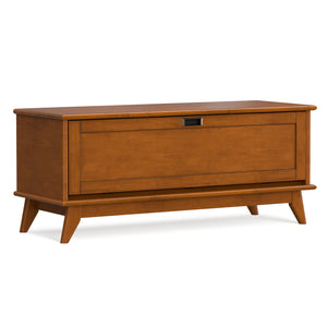 English Elm Draper Solid Wood Flip Top Storage Bench with Tapered Legs for Entryway or Bedroom B136P478331