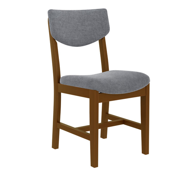 English Elm Rustic Farmhouse Five Piece Dining Set Rubberwood Legs Upholstered Chairs for Kitchen Walnut N752S000089D