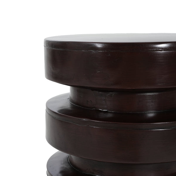 English Elm Modern Mgo Three Tier Round Accent Table Weather Resistant Patio and Living Room Decor Brown N770P359379B