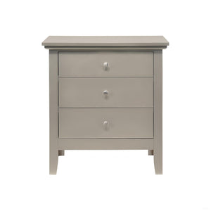 English Elm Chic Silver Champagne Nightstand with Zero Assembly, Compact 26"H x24"W x18"D, Durable Elegant Finish B078108305
