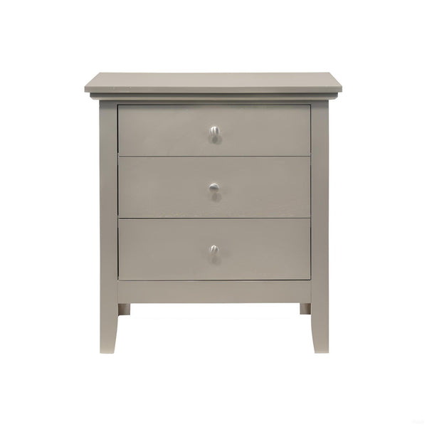 English Elm Chic Silver Champagne Nightstand with Zero Assembly, Compact 26"H x24"W x18"D, Durable Elegant Finish B078108305