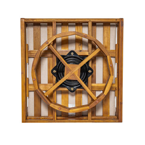 English Elm Christopher Knight Home® - Tanah 360° Outdoor Swivel Lounge Chair in Teak Finish with Plush Beige Cushions — Stylish Patio Comfort N775P361825T