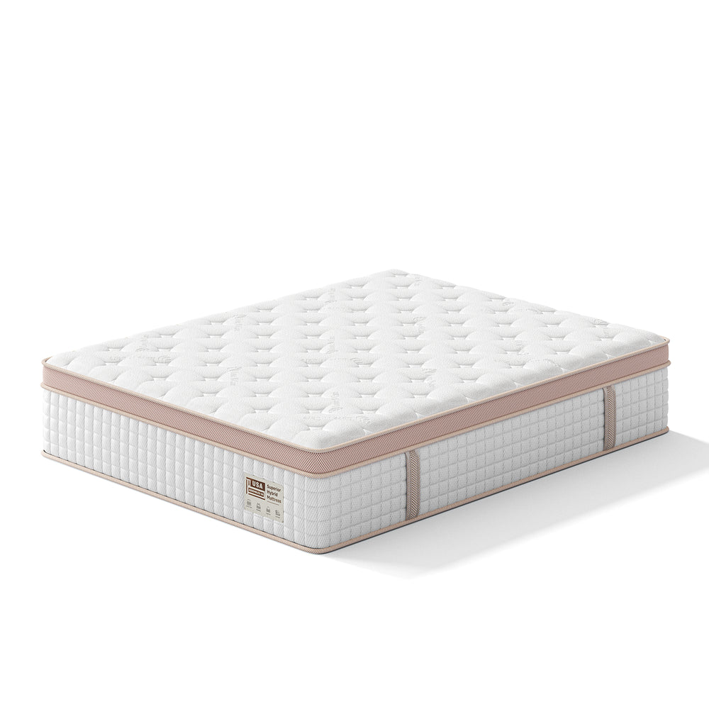 English Elm 12 Inch Queen Gel Foam Pocket Spring Hybrid Mattress Firm Support Spinal Relief B2716P455269