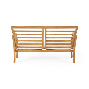 English Elm Caydon Outdoor Loveseat Solid Acacia Hardwood Open Slat Frame Patio Bench Seating 56818.00WTC