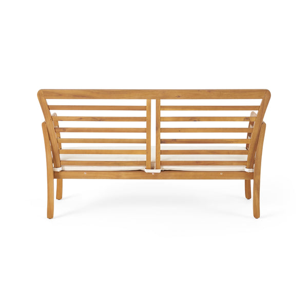 English Elm Caydon Outdoor Loveseat Solid Acacia Hardwood Open Slat Frame Patio Bench Seating 56818.00WTC