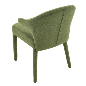 English Elm Modern Chenille Linen Accent Chair Sculptural Hollow Back Swivel Seat for Dining Vanity Green W3493P456222