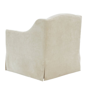 English Elm Luisa Swivel Accent Chair Skirted Tailored Silhouette for Formal Living Rooms Beige B050P451386