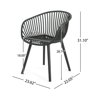 English Elm Christopher Knight Home® - Mykonos Weather-Resistant Outdoor Dining Chair Set of 2 with Durable Resin Frame and Perforated Design Black N775P176700B