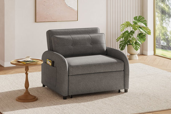 English Elm Christopher Knight Home® - (Old 3-in-1 Convertible Sleeper Sofa Bed with Pillow & Pocket, Compact Loveseat with Pull-Out Bed and Wheels Grey N765P34284849G