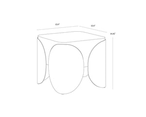 Sunpan Amarula Side Table - Modern Angular Design With Timeless Timber Effect And Stylish Brass Legs Brown Concrete 111593