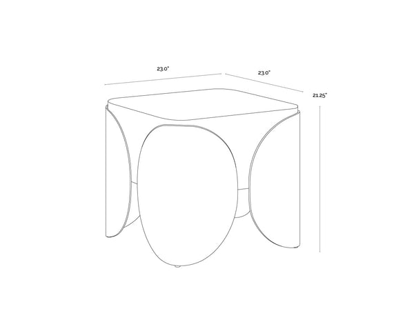 Sunpan Amarula Side Table - Modern Angular Design With Timeless Timber Effect And Stylish Brass Legs Brown Concrete 111593