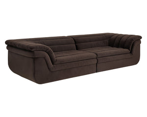 Sunpan BELLO Sofa - Luxurious Diamond Mink Upholstery with Curvaceous Design for Modern Living Spaces 112483