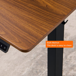 English Elm Electric Standing Desk with Steel Frame Mahogany Top for Home Office Productivity W1769P498654