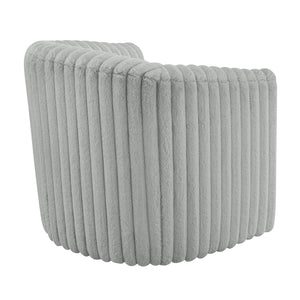 English Elm Alexa Ultra Plush Swivel Barrel Chair in Grey Wide Wale Cord-Like Fabric, Coil Spring Comfort, No Assembly Needed B050P390588