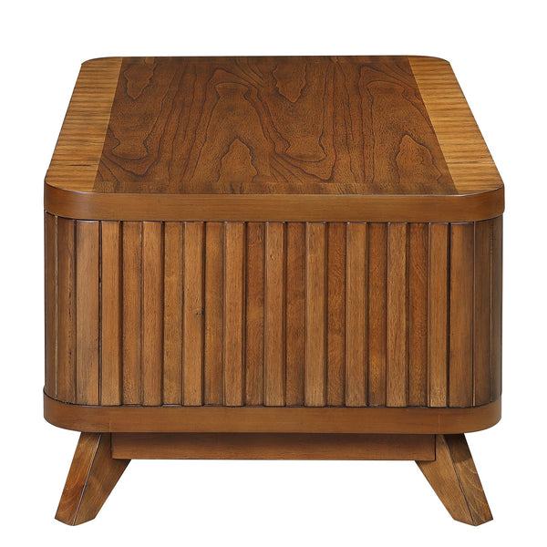 English Elm Rectangular Walnut Coffee Table Solid Pine Legs Open Shelf Family Living Room W1202P177315