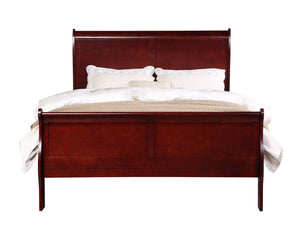 English Elm Louis Philippe Cherry Finish Twin Sleigh Bed - Timeless Elegance With Curved Headboard & Sturdy Support B2726S00148-GIGA