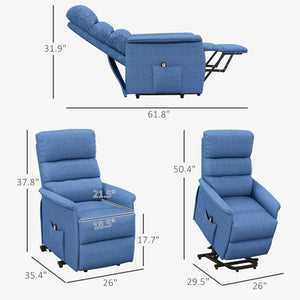English Elm Electric Power Lift Recliner Chair with Wired Remote Linen Upholstery Living Room T3971P405809