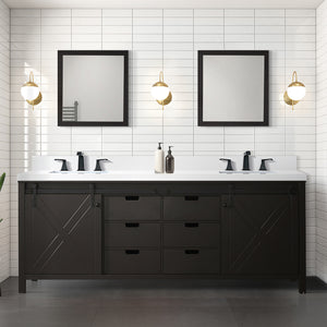 English Elm Brown Double-Sink Vanity 84" W X 22" D With Cultured Marble Top, Ample Storage & Elegant Design B2731P260171