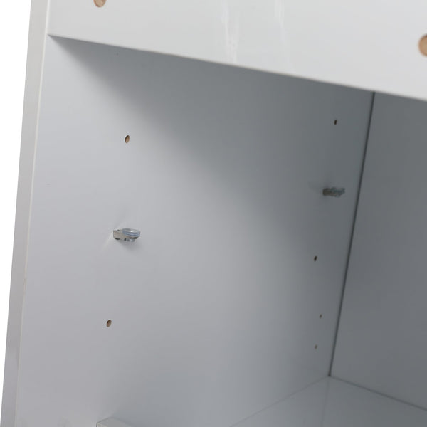 English Elm 12" Bathroom Side Cabinet - Wall-Mounted, Glossy White Finish, Soft-Close Doors, Space Saver Design W999P312082