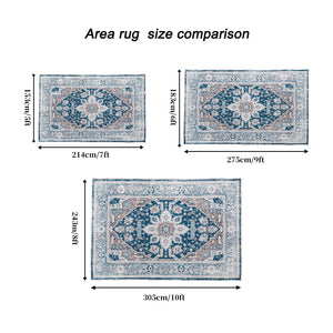 English Elm Area Rug 8X10 Vintage Bohemia Floral Design - Non-Slip, Washable, Perfect For Living Room & Bedroom W2907P265123