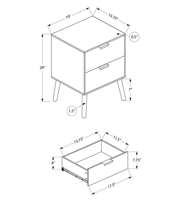 English Elm Accent Side Table Rustic Grey Laminate Compact Storage Cabinet Transitional Bedroom B2710P461695