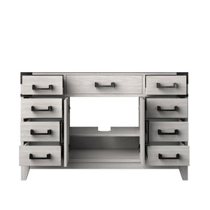 English Elm White Oak Single Bath Vanity 48-in W x 22-in D — Solid Wood Frame, Soft-Close Drawers, Ample Storage B2731P259826