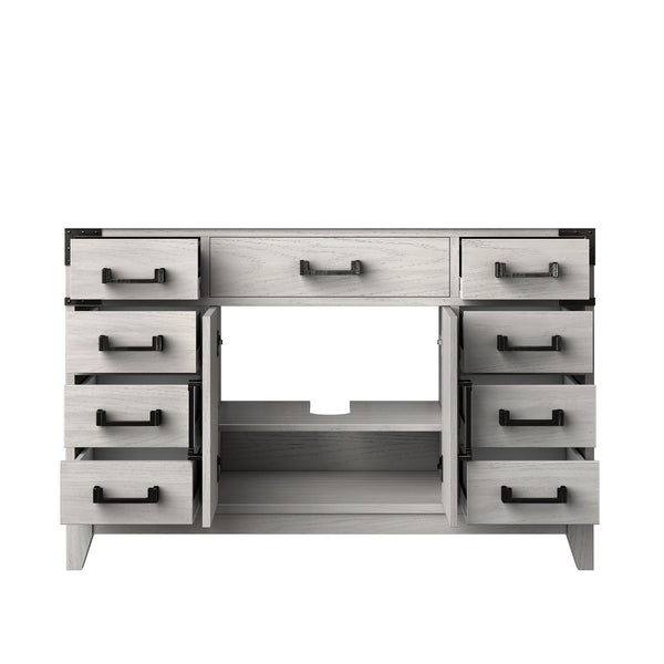 English Elm White Oak Single Bath Vanity 48-in W x 22-in D — Solid Wood Frame, Soft-Close Drawers, Ample Storage B2731P259826