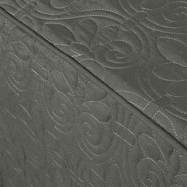 JLA Home Madison Park - 3 Madison Park Quebec Quilted Bedspread Set with Split-Corner Pleats, Box Stitching, Antimicrobial Freshness Dark Grey MP13-6475