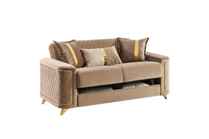 English Elm Lisa Contemporary Loveseat Birch Frame Pocket Coil Cushions and Steel Legs for Modern Living B009S02243