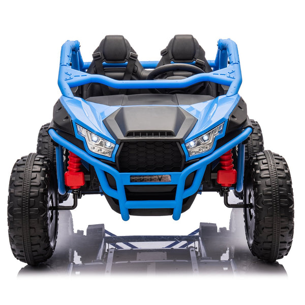 English Elm 24v Two Seater Kids Utv with Parental Remote Dual Motors Four Wheel Suspension Led Blue W1578P198432