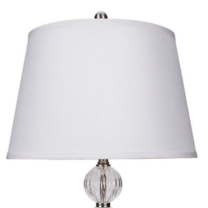 English Elm 28.5" Orb Glam Table Lamp Satin Nickel Crystal Accents Linen Shade Bedroom Nightstand B072116128