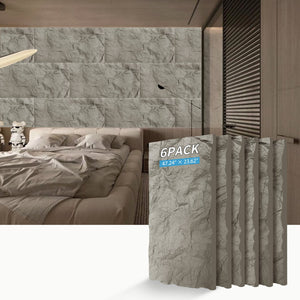 English Elm 3d Faux Rock Stone Polyurethane Wall Panels Lightweight Waterproof Interior Accent Set Light Grey W347P464223