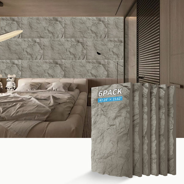 English Elm 3d Faux Rock Stone Polyurethane Wall Panels Lightweight Waterproof Interior Accent Set Light Grey W347P464223