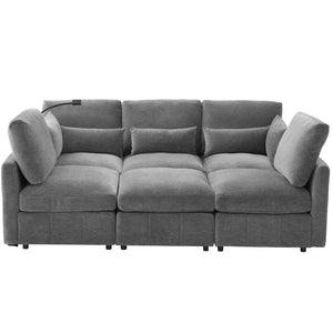 English Elm Modern Modular Sectional Sofa With Usb Ports & Movable Ottoman - L-Shaped, U-Shaped, Sofa Bed Comfort N719S002050E