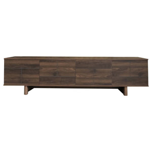 English Elm 78 Inch Low Profile Media Console with Pine Legs Soft Close Doors for Living Room N710P429519Q