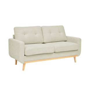 English Elm 67.7" Tufted Button Mid-century Loveseat with Splayed Wood Legs for Living Rooms Cream B355P428578
