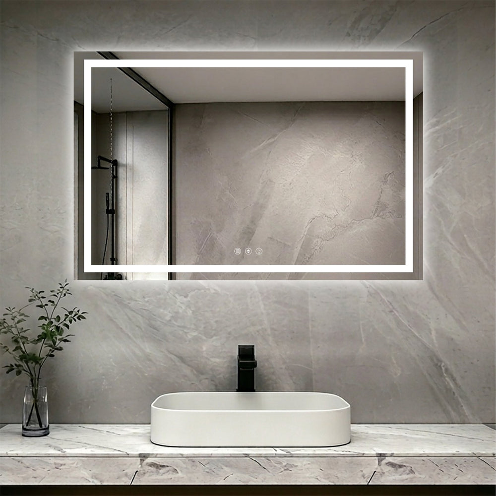 English Elm 55" Led Bathroom Vanity Mirror Dual Front Back Lighting Anti-fog Dimmable 3 Tones W1920P493143