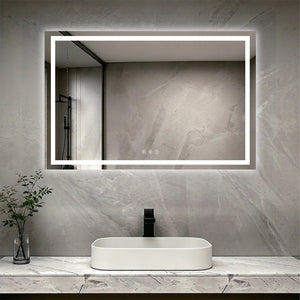 English Elm 55" Led Bathroom Vanity Mirror Dual Front Back Lighting Anti-fog Dimmable 3 Tones W1920P493143