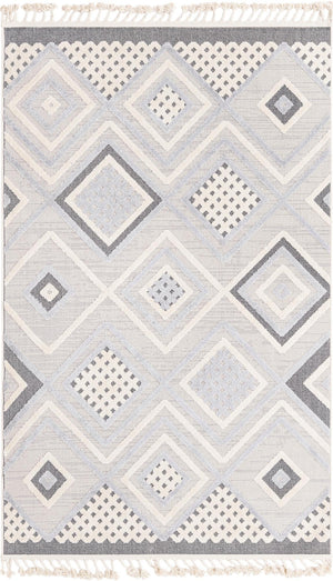 Unique Loom Arlo Hannah Machine Made Geometric Rug Sandy Beige, Gray/Beige/Black 5' 3" x 8' 0"