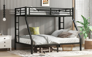 English Elm Metal Twin Xl Over Queen Bunk Bed – Space-Saving Design, Strong Steel Frame, No Box Spring Needed! W1580P336606