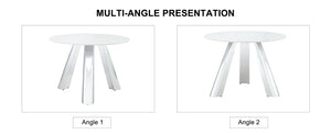 English Elm 42" Luxury Sintered Stone Table: Modern Minimalist Design With Durable Top, Steel Legs & Heat Resistance W1512S00128
