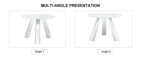English Elm 42" Luxury Sintered Stone Table: Modern Minimalist Design With Durable Top, Steel Legs & Heat Resistance W1512S00128