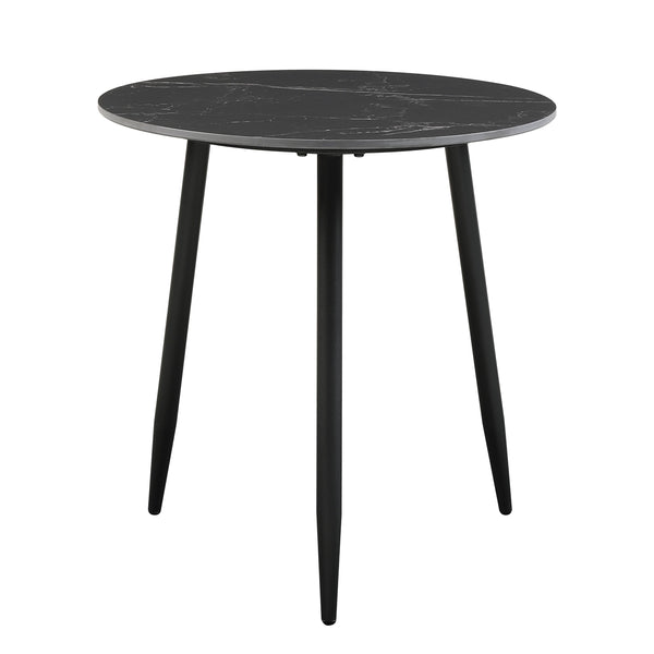 English Elm Modern Nesting Cocktail Tables 3-Piece Occasional Set with Sintered Stone Tops and Metal Legs, Compact Stylish Design Black 35 L x 35 W x 5.5 H B011P232142