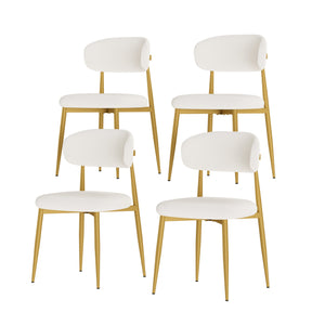 English Elm Set of 2 Velvet Dining Chairs Gold Metal Legs Curved Back Glam Kitchen Seating W1162P440046