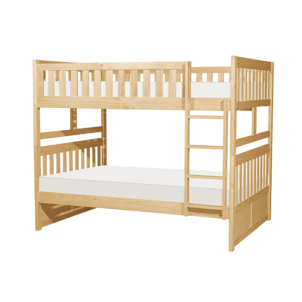 English Elm Bunk Bed Twin Over Full Solid Pine Frame with Guard Rails for Youth Bedroom B011S02411